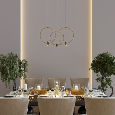 Подвесной светильник Layla 50257/3 LED черный/ латунь